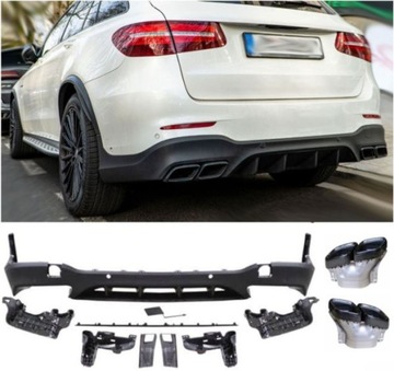 DIFUZOR MERCEDES X253 GLC KONCOVKA BLACK LOOK AMG