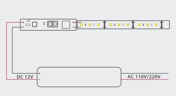 Бесконтактный оптический диммер для светодиодных профилей 8А с датчиком