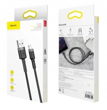 BASEUS KABEL LIGHTNING USB 2,4A 1M SZARO-CZARNY
