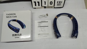 Портативный шейный вентилятор, 5 скоростей, 1800 мАч, светодиодный дисплей