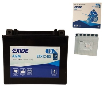 Akumulator ETX12-BS/YTX12-BS 12V 10AH 150A Exide