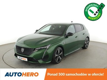 Peugeot 308 II Hatchback Facelifting 1.2 PureTech 130KM 2021 Peugeot 308 1.2 GT Automat Nawigacja Aktywny