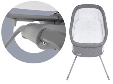 LIONELO Malin Grey Stone детская кроватка с функцией колыбели