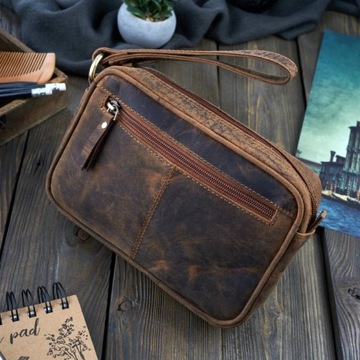 МУЖСКАЯ ВИНТАЖНАЯ КОРИЧНЕВАЯ КОЖАНАЯ СУМКА