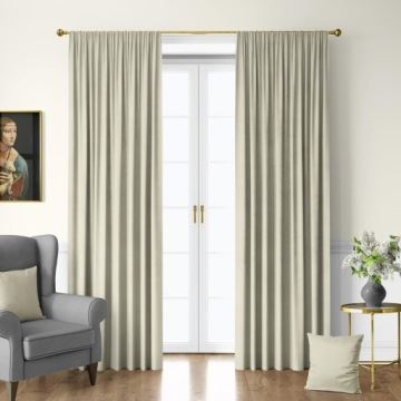 ZASŁONA Z TAŚMĄ MARSZCZĄCĄ WELUR 140X190 BEŻOWA