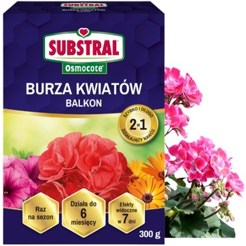 NAWÓZ EXTRA DŁUGODZIAŁAJĄCY OSMOCOTE 2W1 BURZA KWIATÓW BALKONOWYCH 300G