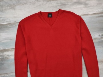 HUGO BOSS ARASH V-NECK MĘSKI SWETER VIRGIN WOOL XL