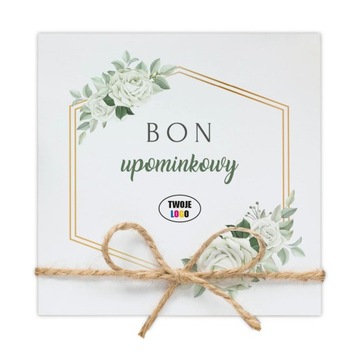 Bon podarunkowy VOUCHER kartka upominkowa do sklepu LOGO dane firmy