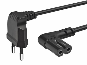 KABEL PRZEWÓD ZASILAJĄCY ÓSEMKA KĄTOWY EURO C7 1,5m PS4 ,Radio, PLAYSTATION