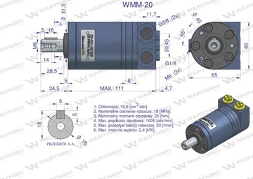 Орбитальный гидромотор 20 см3/об Waryński