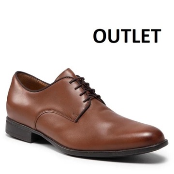 BUTY MĘSKIE SKÓRZANE SKÓRA Geox Półbuty U Iacopo C U029GC 00043 Cognac 41,5