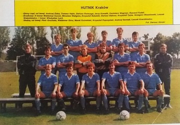 Piłka nożna liga polska Plakat HUTNIK KRAKÓW 1991