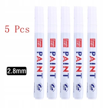 Zestaw białych markerów 2,0 mm, oleisty, wodoodporny, biały