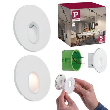 OPRAWA Ścienna LED Przyschodowa Okrągła Biała Modernistyczny Design PL92924
