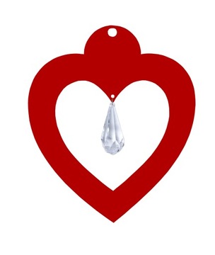 Z16a Zawieszka ozdoba ażurowa serce kryształ róż