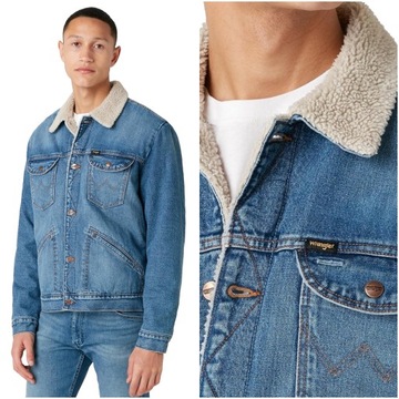 WRANGLER 124MJ SHERPA MĘSKA KURTKA JEANSOWA 4XL