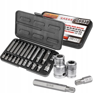 RICHMANN BITY SPLINE ZESTAW M4-M18 KOMPLET 22SZT. C6938 KLUCZE NASADKI