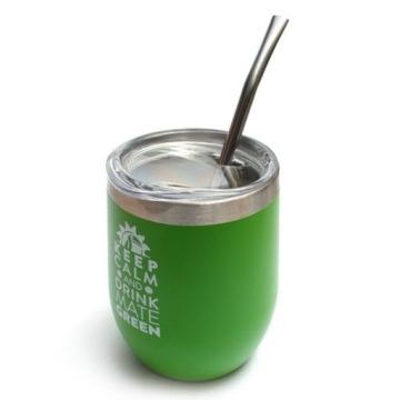 Green ThermoLid Verde Yerba Mate Thermal Matero Set 350ml + Bombilla
