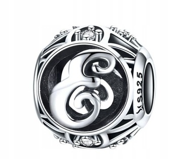 Charms ZAWIESZKA koralik beads litera E S925