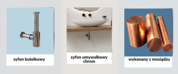 Сифон для умывальника, пробка клик-клак, латунь, без перелива, хромированный