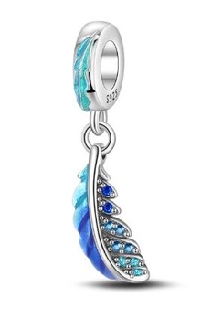 Charms Piórko Zawieszki do bransoletek Charmsy Zawieszka Srebro s925 Charms