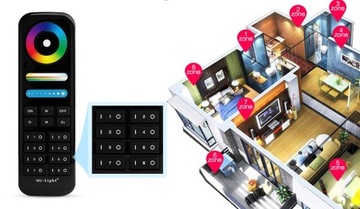 Пульт дистанционного управления светодиодными зонами MiBoxer 8 зон RF 2,4 ГГц FUT089B