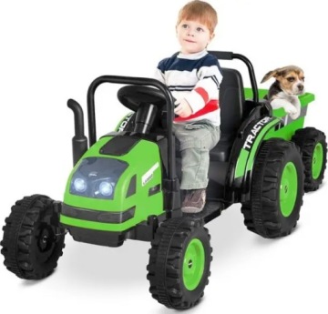 ТРАКТОР С ПРИЦЕПОМ ДЛЯ ДЕТЕЙ 12В 2 ДВИГАТЕЛЯ 45ВТ ДИСТАНЦИОННЫЙ