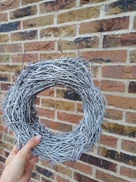 Wianek brzozowy podstawa (baza na wianek) kolor Szara Biel 28/28 cm