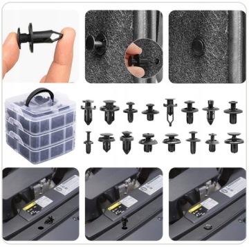 Пластиковые шпильки кузова автомобиля 625шт + ложка съемников