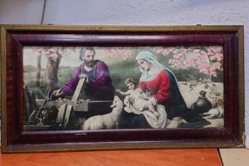 Obrazy religijne Święta Rodzina , obraz Serce Matki Boskiej antyk design