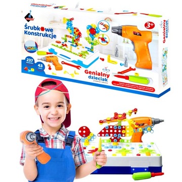 ŚRUBKOWE KONSTRUKCJE MOZAIKA PUZZLE 3D WIERTARKA