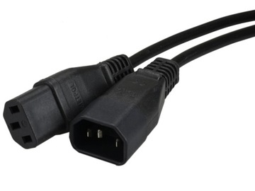 Kabel zasilający PC UPS przedłużacz C13/C14 0,5m