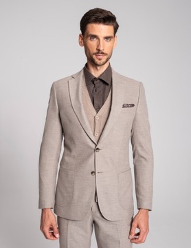 Marynarka do zestawu antico beżowy slim fit 176 108