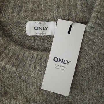 Sweter ciepły oliwkowy ONLY akryl M