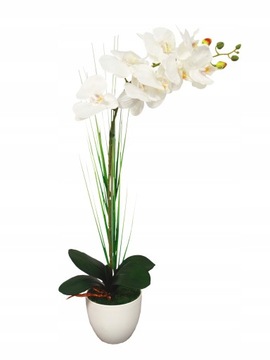 SZTUCZNY STORCZYK PIĘKNA ORCHIDEA W DONICZCE SZTUCZNE KWIATY OZDOBA PREMIUM