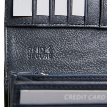 BETLEWSKI portfel damski skórzany lakier RFID duży