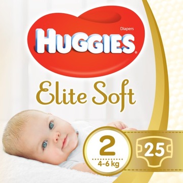 Pieluszki pieluchy HUGGIES Elite Soft Newborn rozmiar 2 (4-6kg) 25 szt