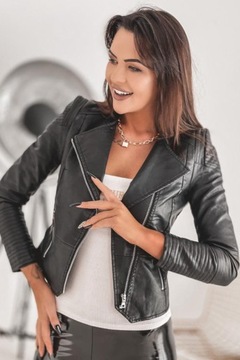 Куртка из кожзама, экокожа, XS 34