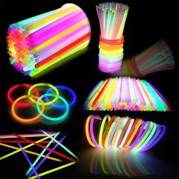 BRANSOLETKI ŚWIECACE FLUORESCENSYJNE 100 SZT