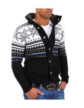 Мужской свитшот с воротником-стойкой, норвежский, с подкладкой