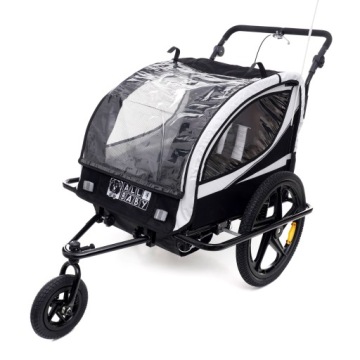 ПОДВЕСНОЙ, РЕГУЛИРУЕМЫЙ ПРИЦЕП ДЛЯ ВЕЛОСИПЕДА ЧЕРНЫЙ БЕЛЫЙ AL04