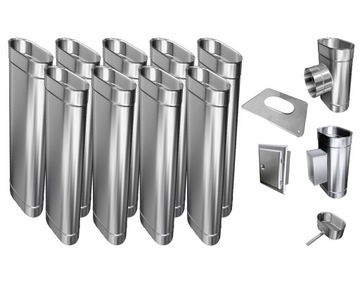 WKŁAD 1,0 mm KOMINOWY RURA 120/220 OWALNY 9,5 m mb