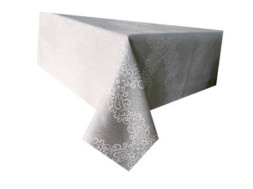 obrus plamoodporny szary / żakard glamour 130x160