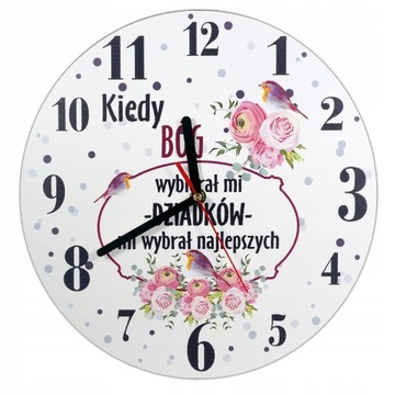 PIĘKNY DREWNIANY ZEGAR NA DZIEŃ BABCI I DZIADKA różne rodzaje PREZENT