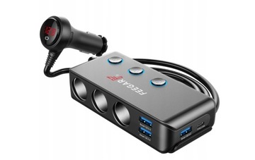 Дистрибьютор автомобилей Feegar 12-24V 200 Вт USB 10A подарок