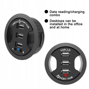 3-портовый USB 2.0 USB-концентратор Настольный адаптер Audio D HUB