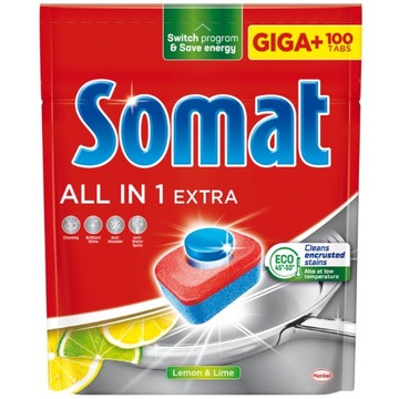 Somat Tabletki do zmywarki All in One Extra 100 sztuki