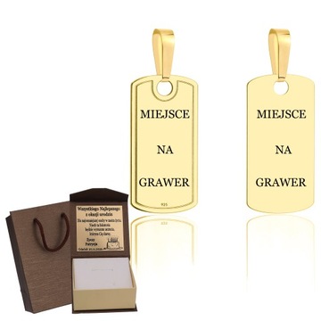 ЗОЛОТОЙ ЖЕТОН НА ЦЕПОЧКУ - PR КУЛОН. 925 + БЕСПЛАТНАЯ ГРАВИРОВКА