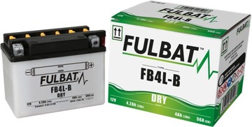 Akumulator FULBAT YB4L-B (suchy, obsługowy, kwas w zestawie)