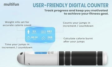 РЕГУЛИРУЕМАЯ Скакалка СО СЧЕТЧИКОМ, сталь, с ЖК-подшипниками Crossfit Fitness